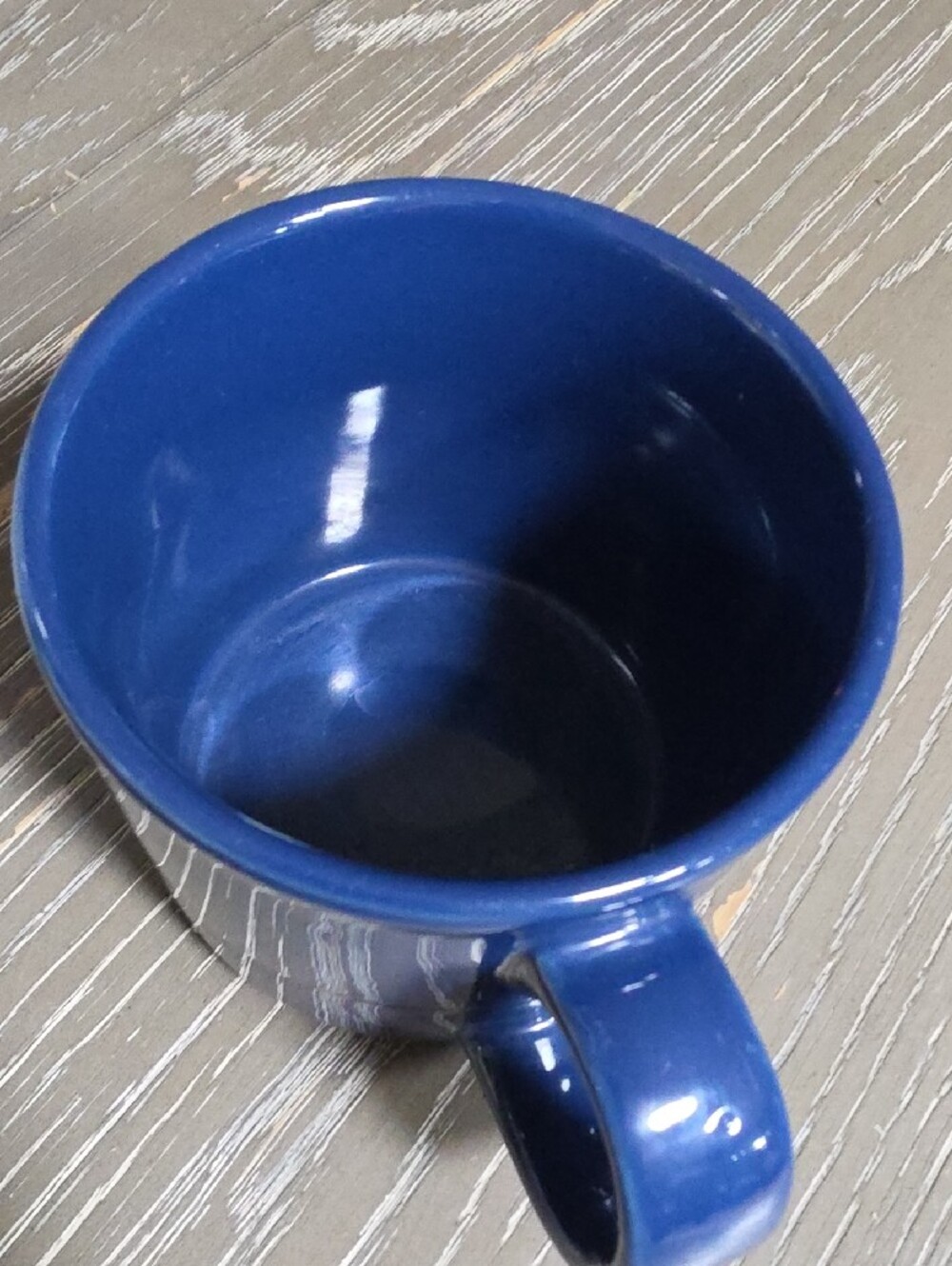 Stackable Blue Ceramic Mugs with Metal Rack - Home Kitchen - Picture 3 of 4